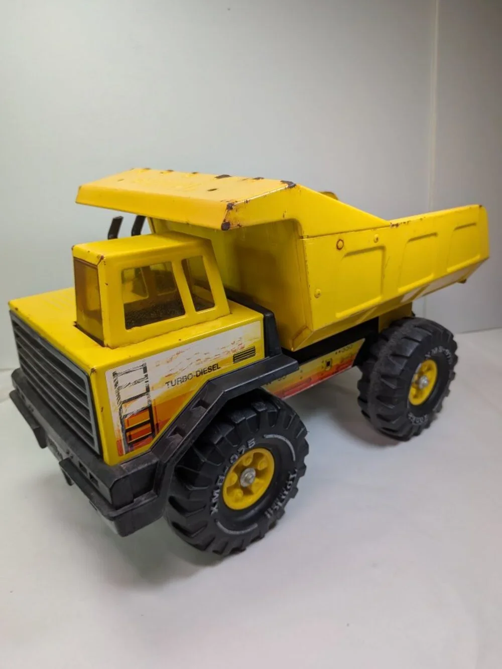 Vintage Tonka Mighty Dump Truck Pressed Steel All Metal Double Smokestack 1980s